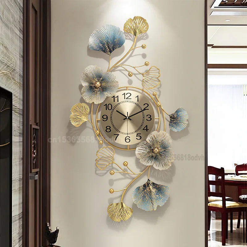 Flower-Style European Clock Wall Art