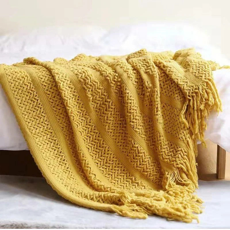 Sofa Throw Blanket with Tassel Nap