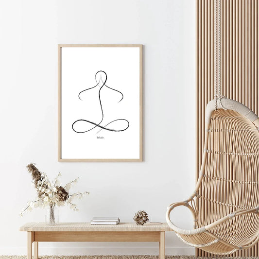 Yoga Pose Line Art Canvas – Minimalist Meditation Wall Decor