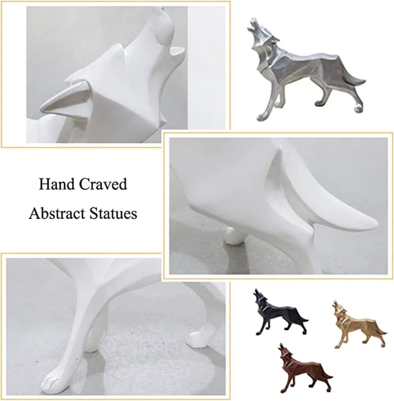 Abstract Wolf Statue Resin Sculpture