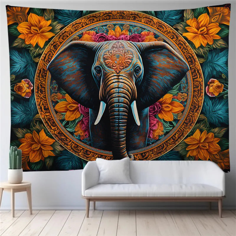 95x73cm Retro Elephant Series Tapestry HighEmporium