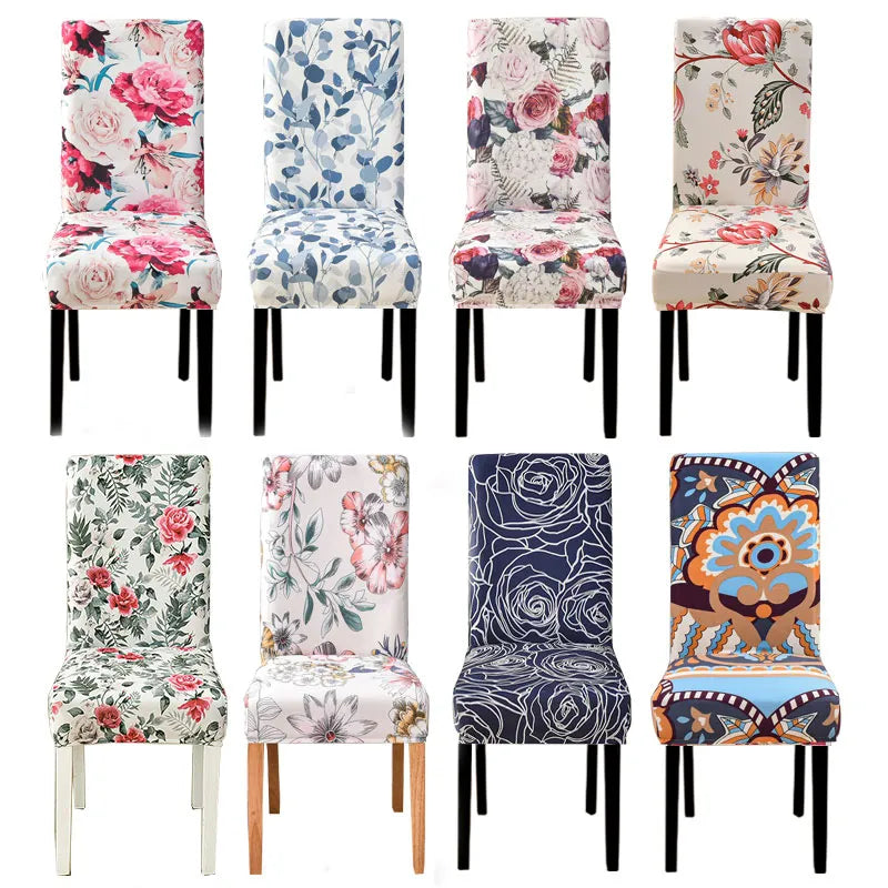 Floral Printed Spandex Chair Covers