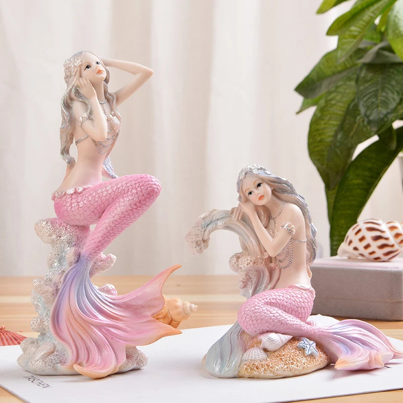 Nordic Resin Cute Mermaid Princess Figurines