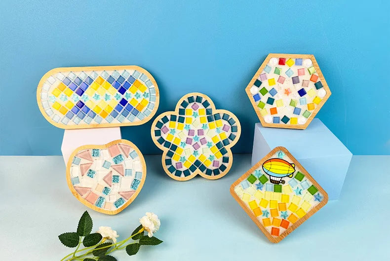 Bamboo Mosaic DIY Coasters as Kids Gift