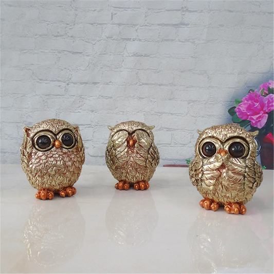 Cute See No Evil Owl Figurines