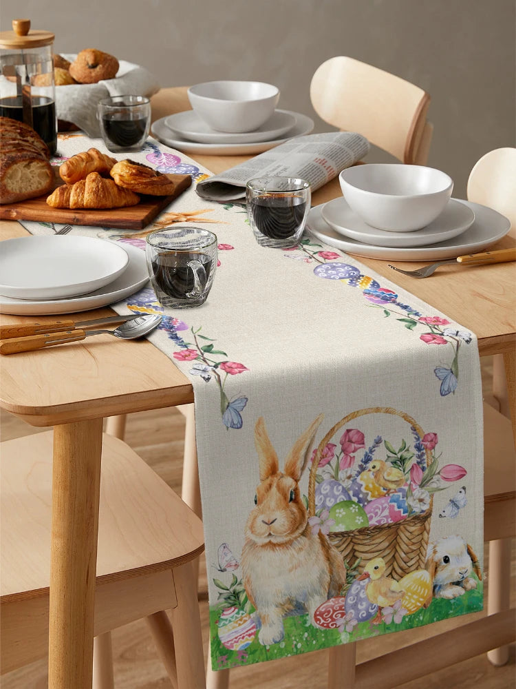 Easter Bunny Linen Table Runner