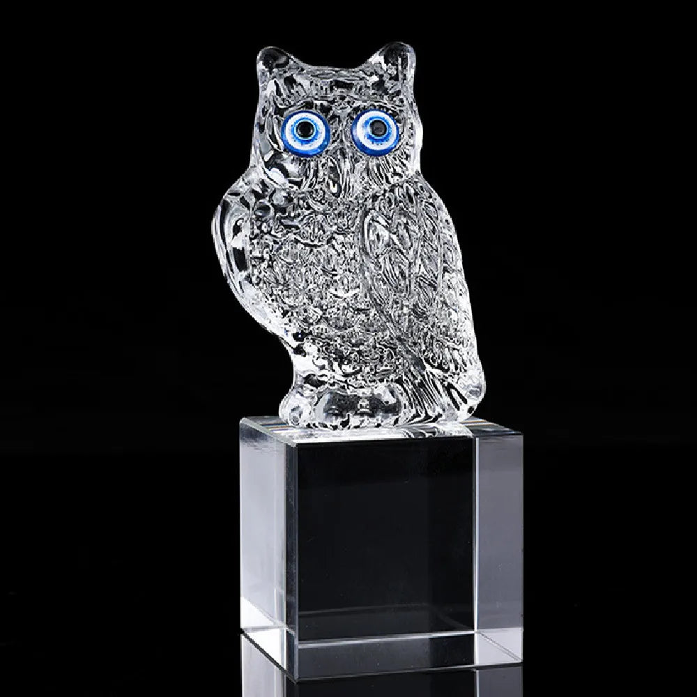 Super Cute Crystal Owl with Blue Eyes