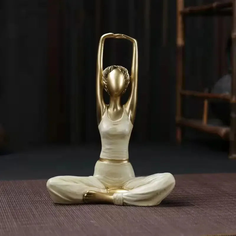 Abstract Yoga Pose Sculpture – Decorative Resin Figurine