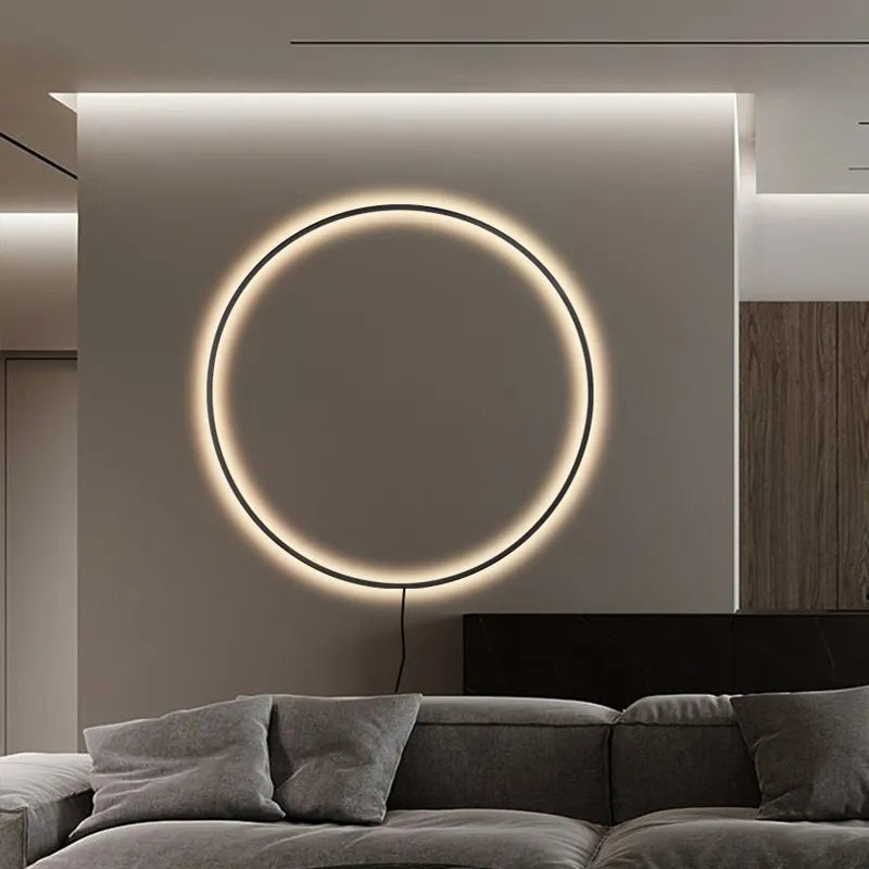 Round Ring With USB Plug Wall Sconce