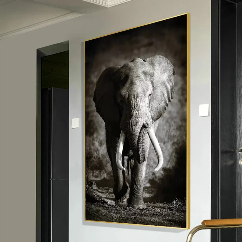 White Elephant Canvas Painting Print