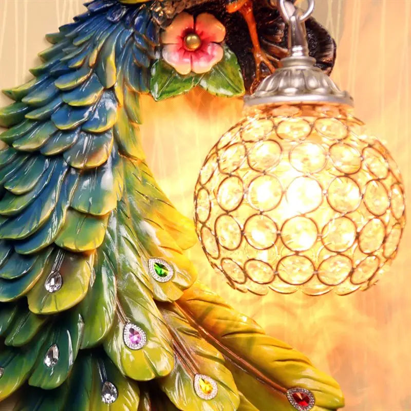 Nordic Style Retro  Peacock Wall Lamp