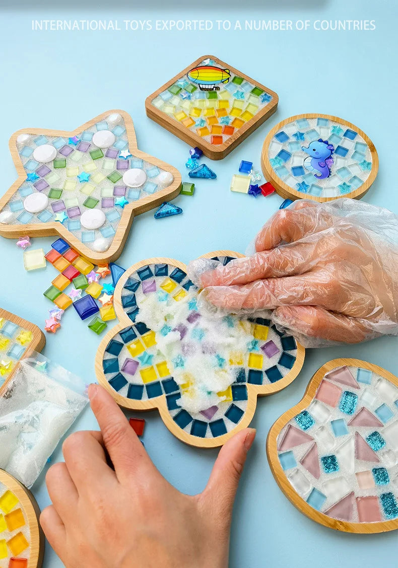 Bamboo Mosaic DIY Coasters as Kids Gift