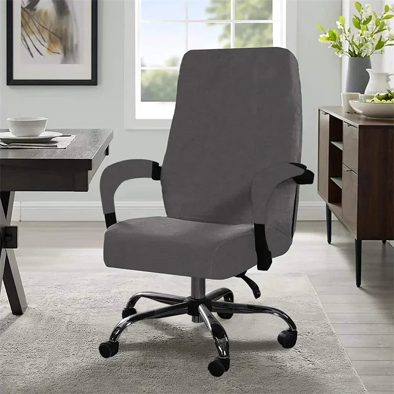 Soft Velvet Office Armchair Cover