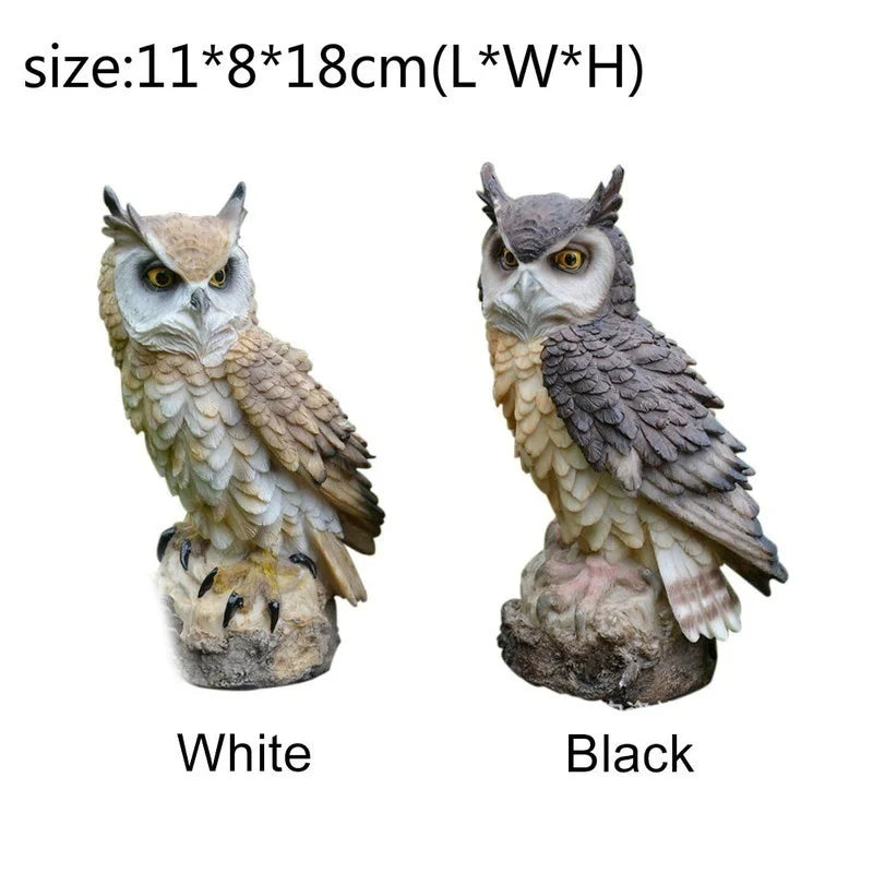 Lifelike Owl Figurine for Garden