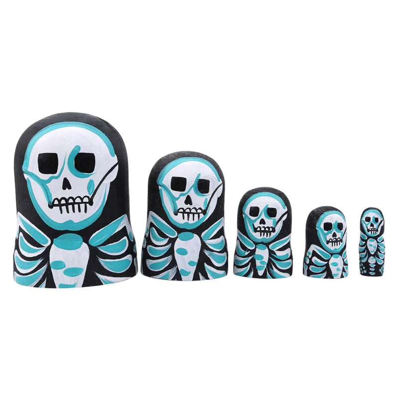 5Pcs/Set Scary Skull Matryoshka Dolls