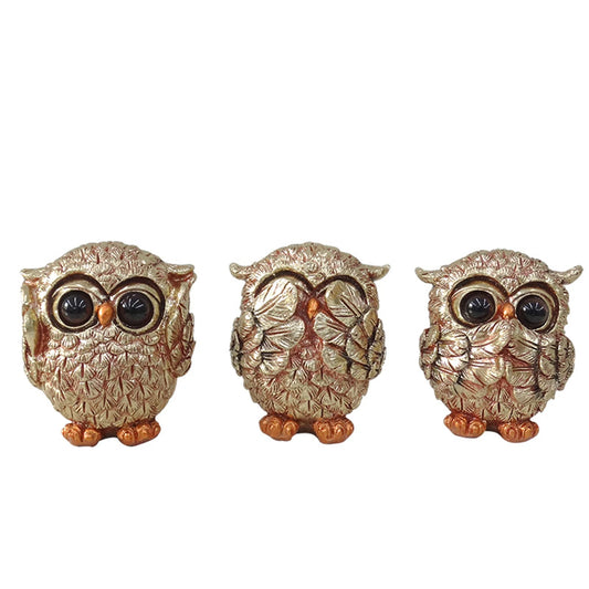 Cute See No Evil Owl Figurines