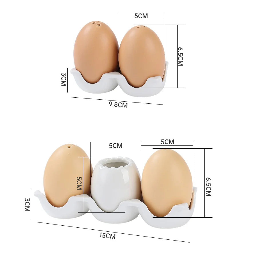 Cute Egg Shaped Ceramic Salt and Pepper Shaker