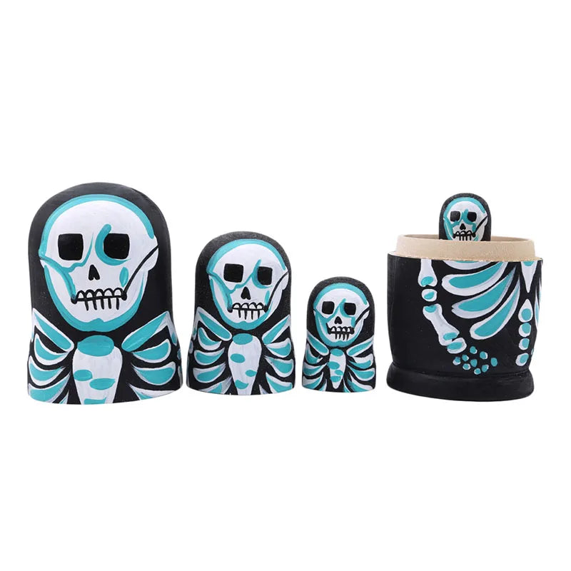 5Pcs/Set Scary Skull Matryoshka Dolls