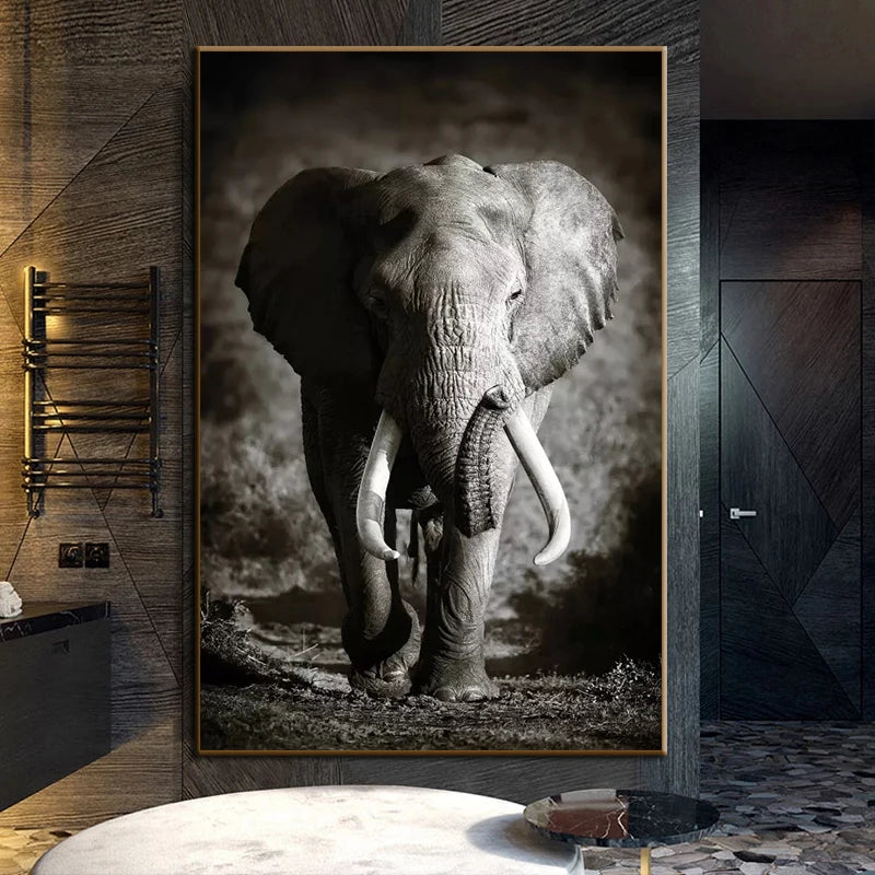 White Elephant Canvas Painting Print