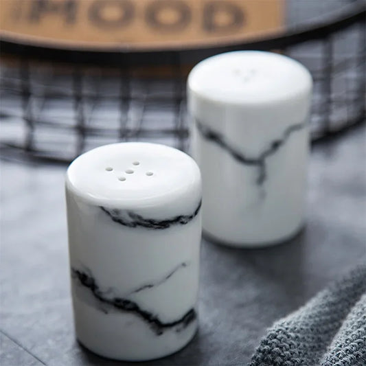 Marble Themed Nordic Style Ceramic Salt and Pepper Shaker