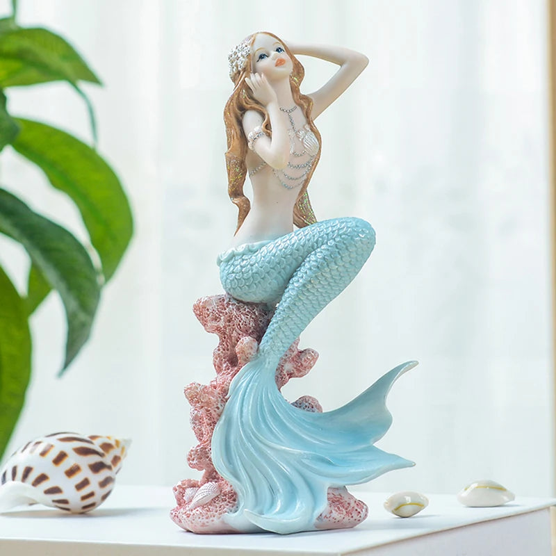 Nordic Resin Cute Mermaid Princess Figurines