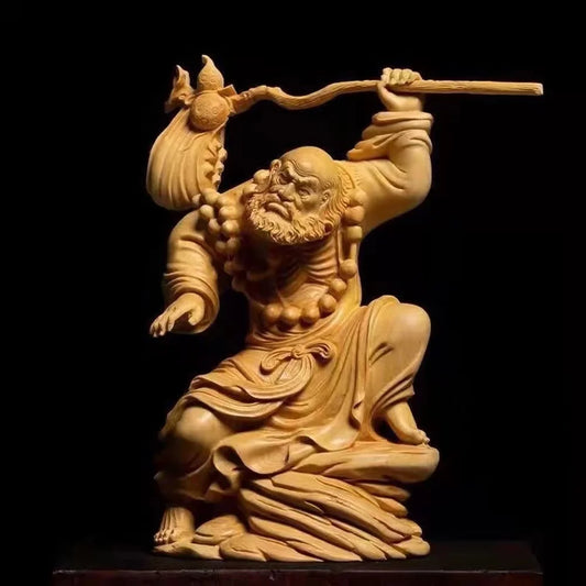 14 cm Wooden Bodhidharma Figurine