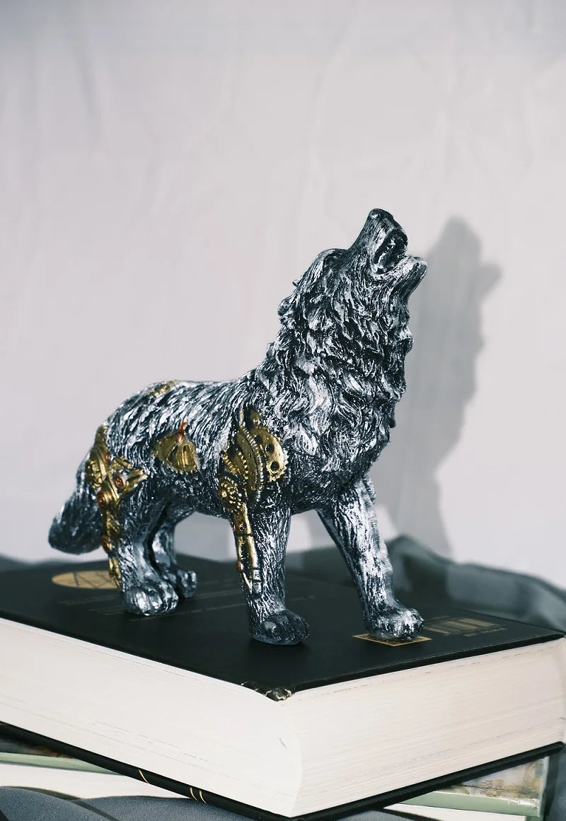 Cyberpunk Mechanical Wolf Resin Handicraft