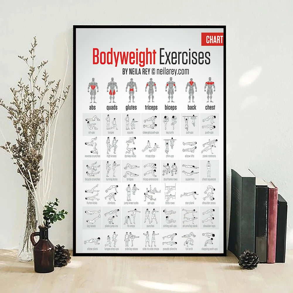 Yoga & Workout Action Pose Canvas Poster