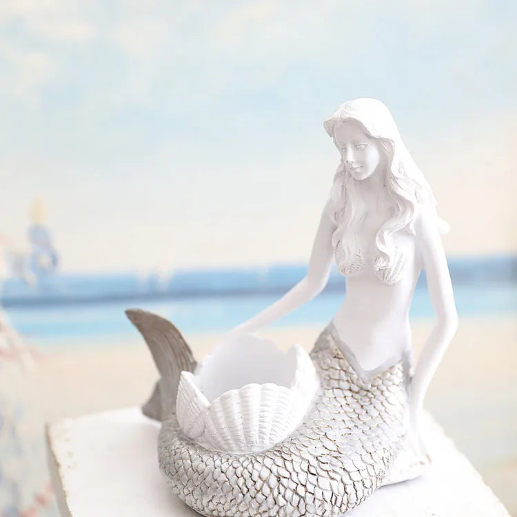 Resin Shell Pearl Mermaid Statue