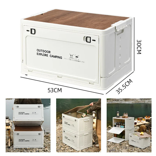 Protable Folding Storage Box Car Storage Food Box Outdoor Travel Storage Bag Camping Equipment Tableware Storage