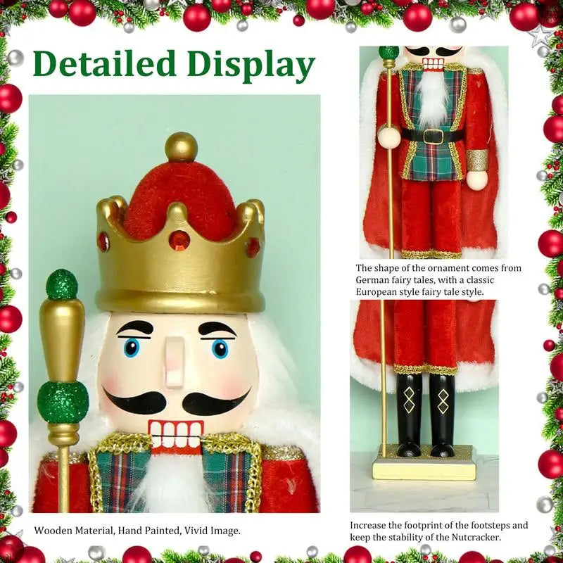 Large 50cm Nutcracker Puppet With Red Cape