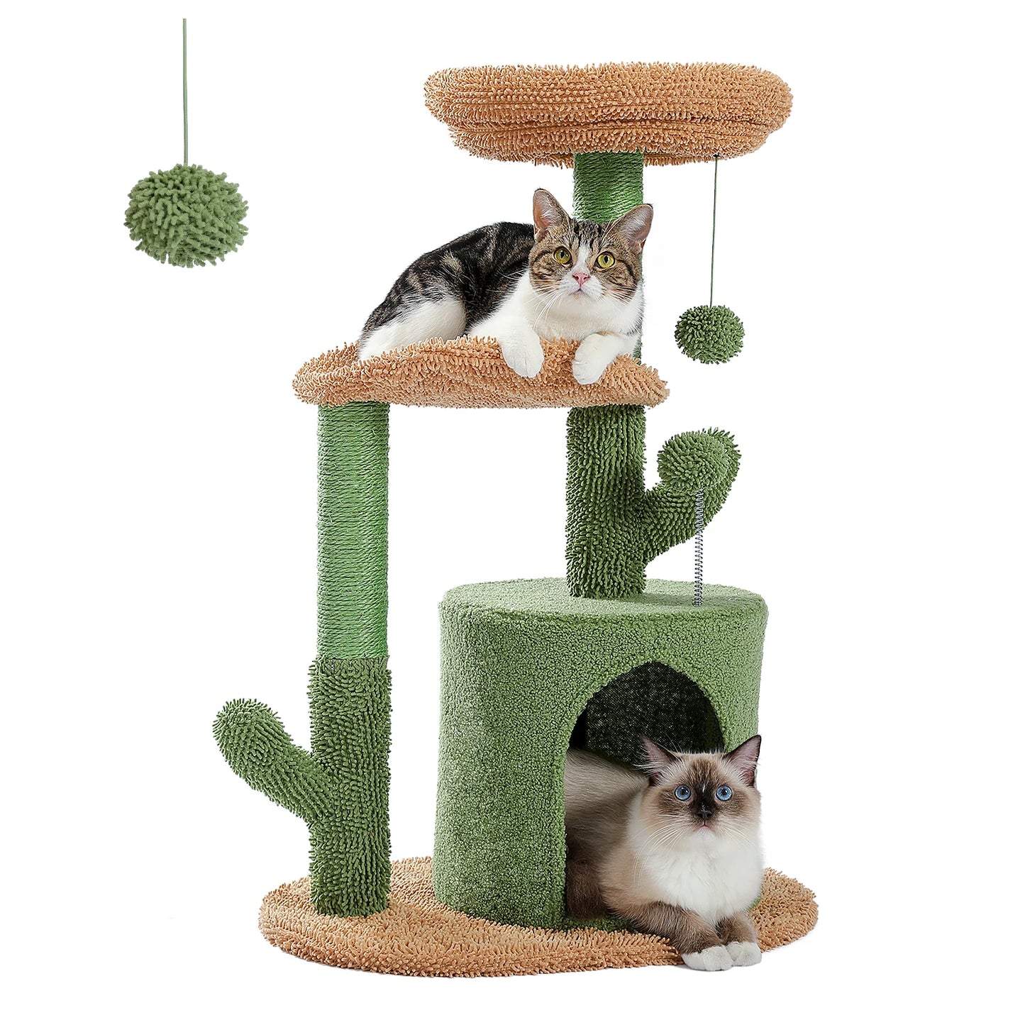 Christmas Themed Cat Scratching Post Cactus Tree Tower with Sisal Rope