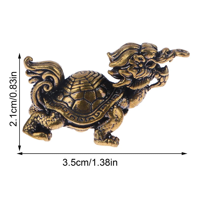 Retro Pure Brass Bagua Dragon Mini Figurine