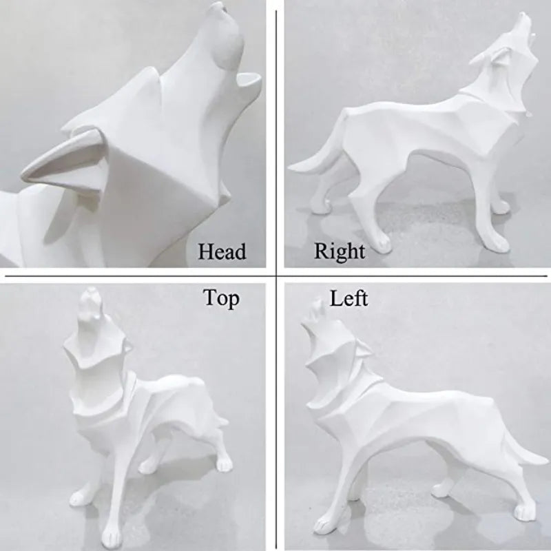 Abstract Wolf Statue Resin Sculpture