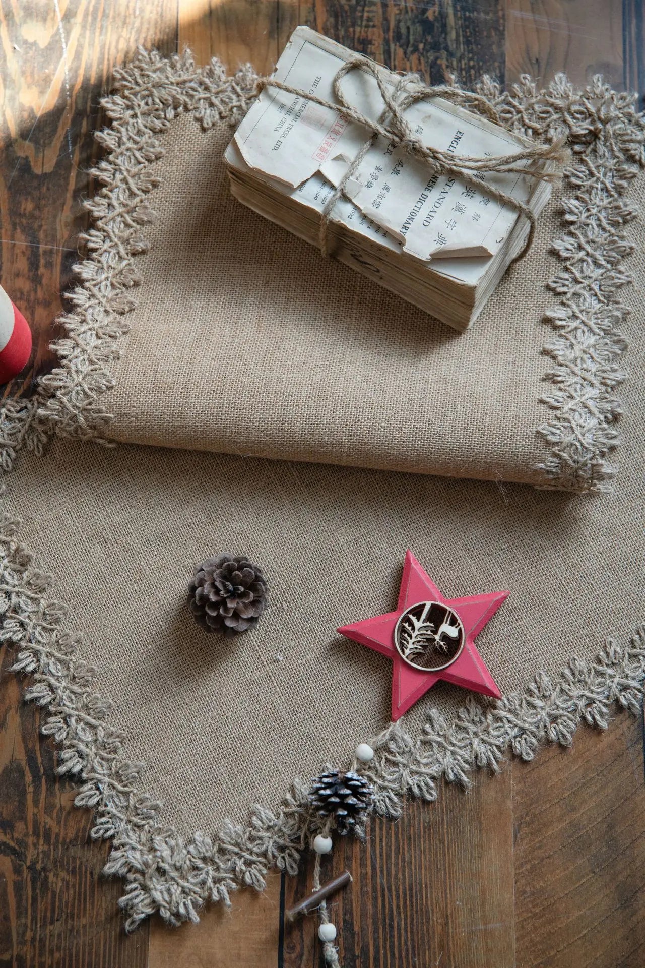 Vintage Farmhouse Jute Table Runner