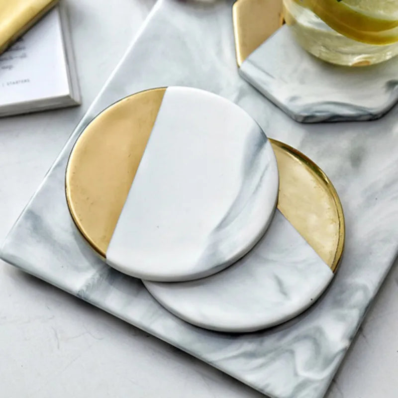 Luxury Gold Marble Coasters