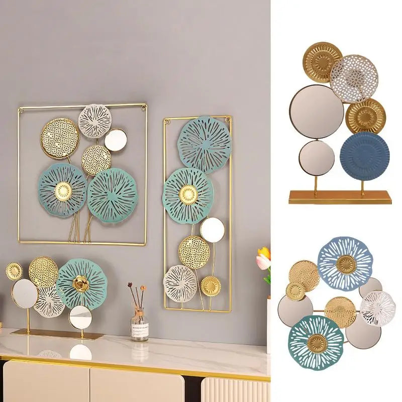 Round Flowers Metal Wall Art