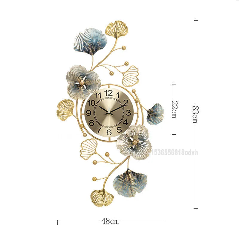 Flower-Style European Clock Wall Art