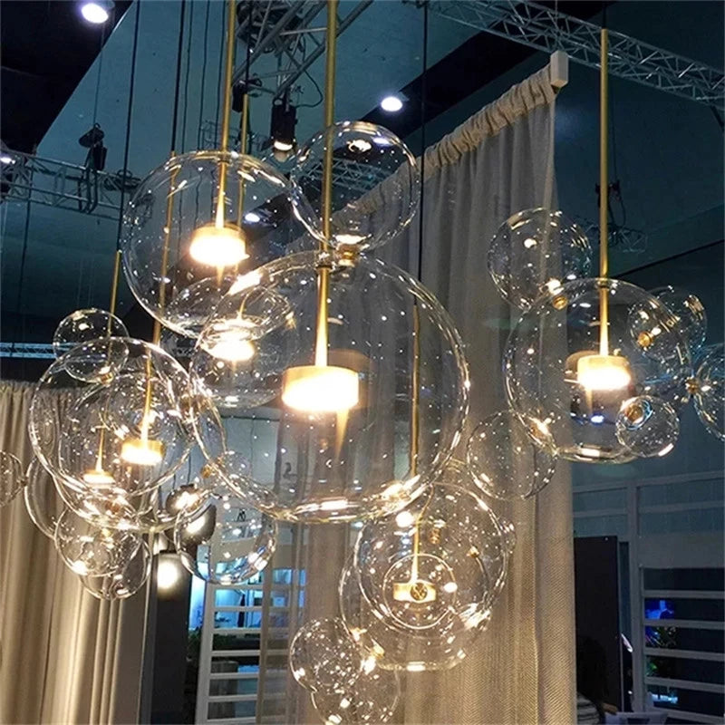 Nordic Clear Glass Bubble Chandelier