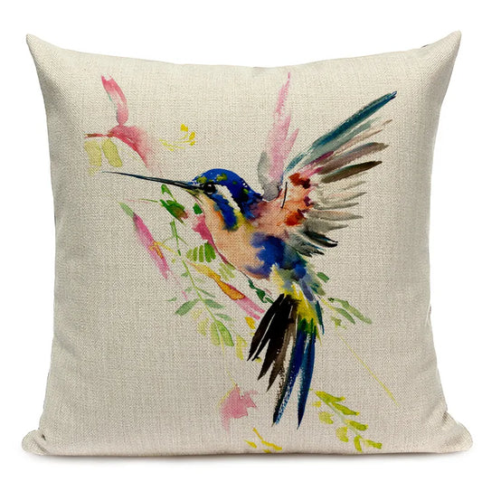 Vintage Bird Blue Pink Pillow Case