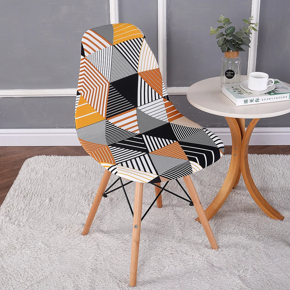 Printed Stretch Shell Chair Cover