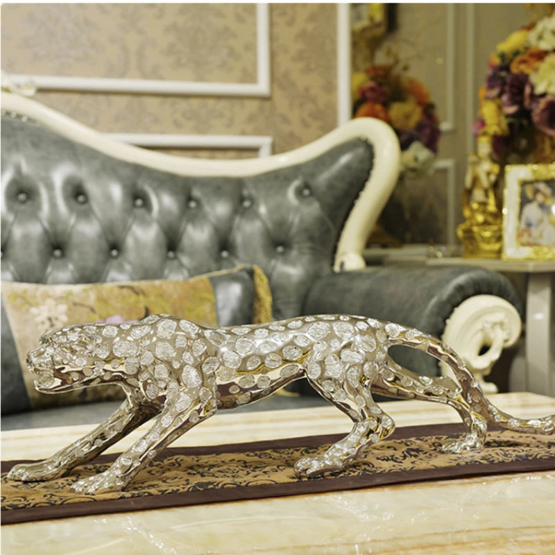 Luxurious Large Leopard Sculpture for Home and Office
