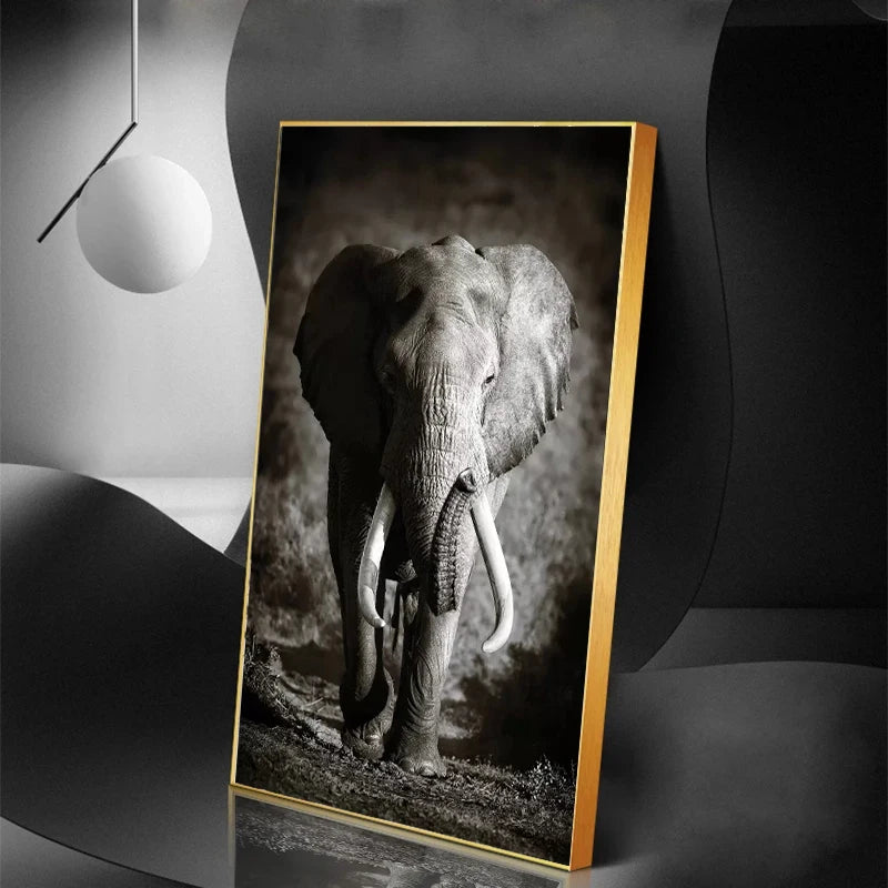 White Elephant Canvas Painting Print