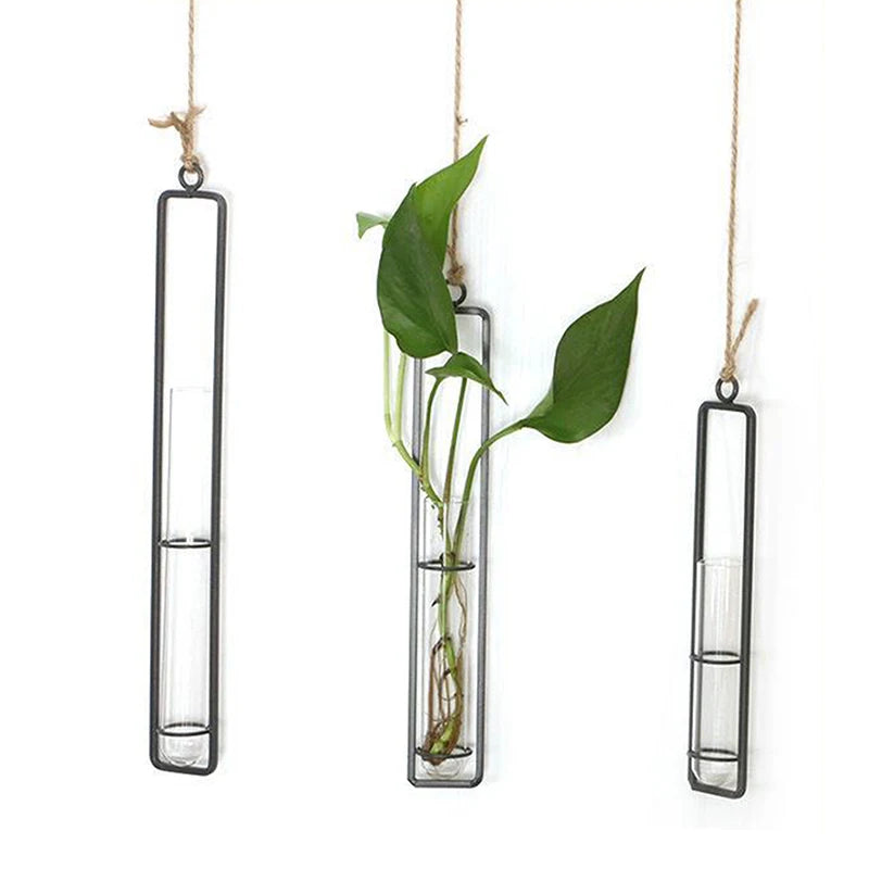 Test Tubes Glass Planter Nordic Decoration Home Flower Wall Vase Wall Hanging Planter Plant Clear Glass Container Bottle Vase