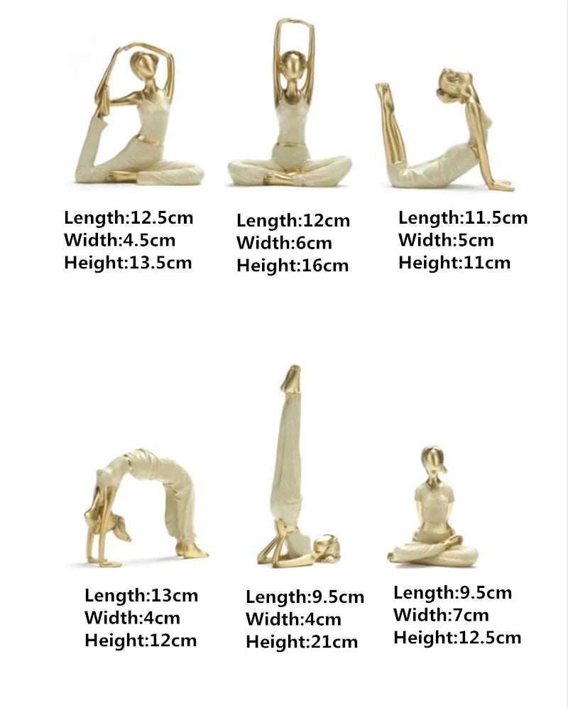 Abstract Yoga Pose Sculpture – Decorative Resin Figurine