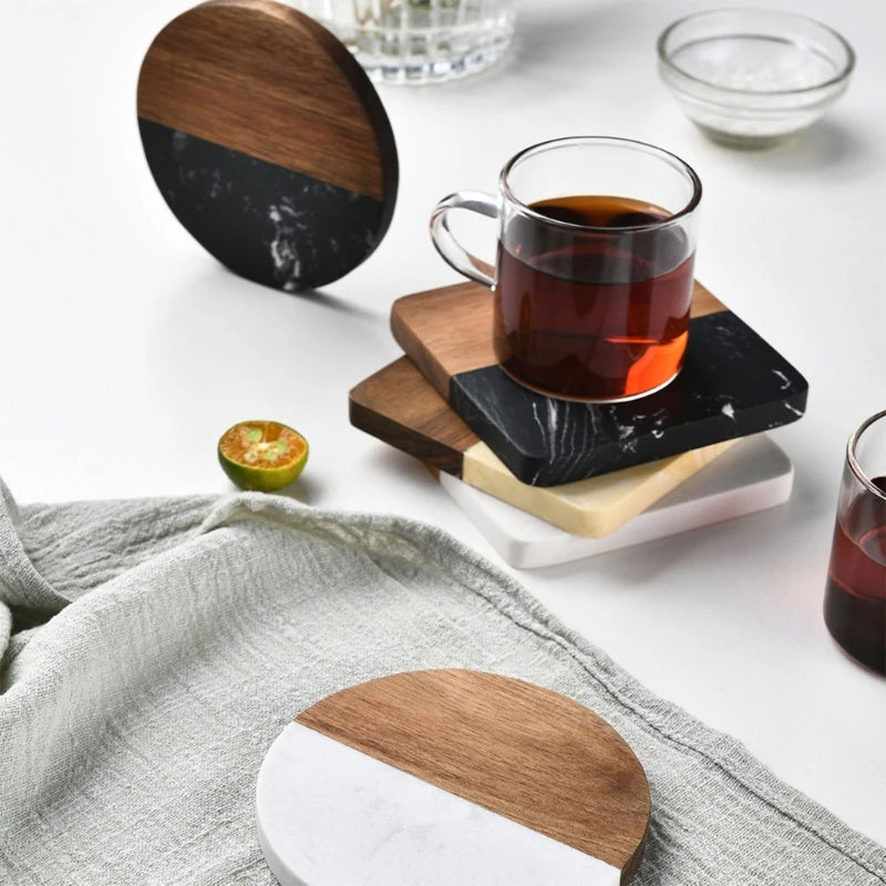 Wood Stitching Coffee Tea Coasters