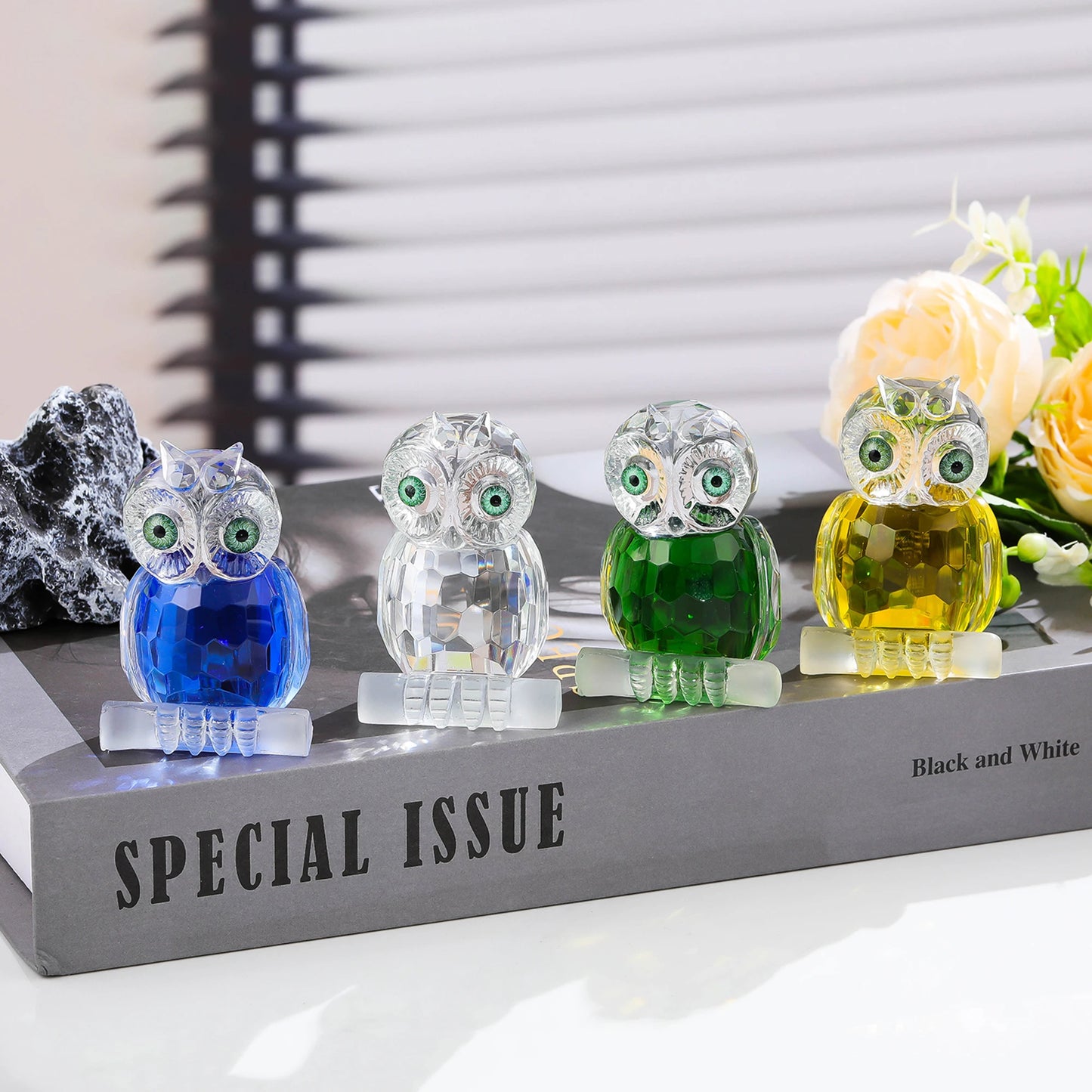 Crystal Mini Owl Figurine Paperweights