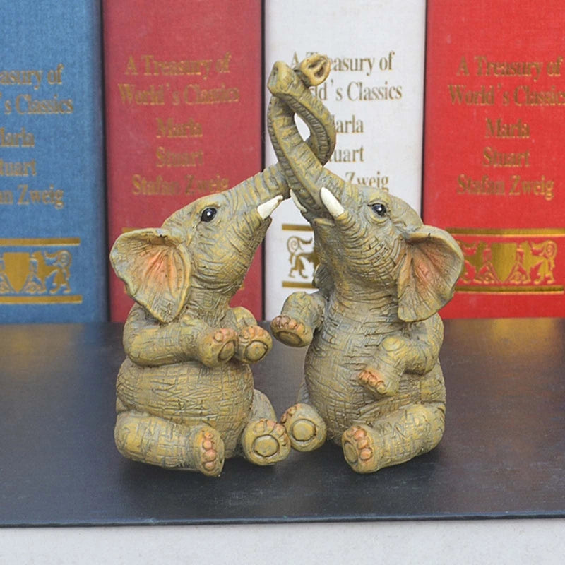 Lucky Elephant Couple Figurine