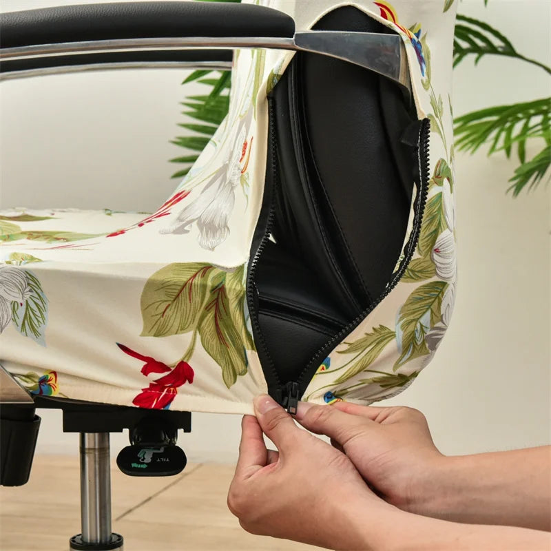 Floral Printed Computer Chair Cover