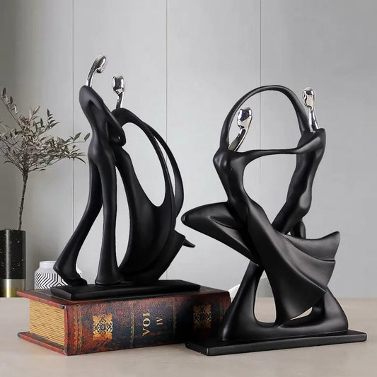 Nordic-Style Couple Figurines for Living Room